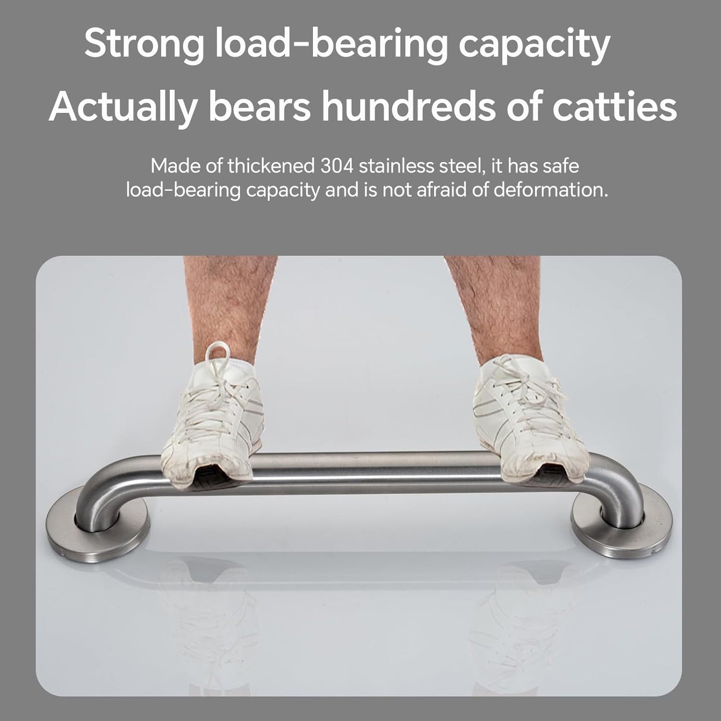 Joyrain 16-inch Bathroom Safety Grab Bar - 500lb Weight Capacity ADA Certified Anti-Slip Handle for Shower/Tub/Toilet, Elderly & Disabled Assist (Brushed Stainless Steel, 16 inch)