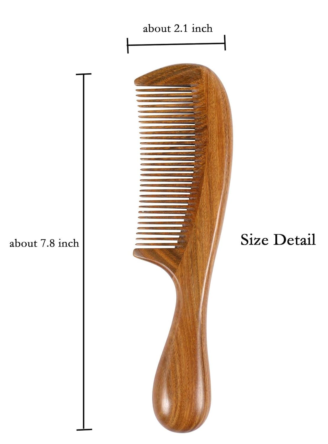 Louise Maelys 2pcs Wooden Hair Comb Wide Tooth Fine Tooth Detangling Sandalwood Combs
