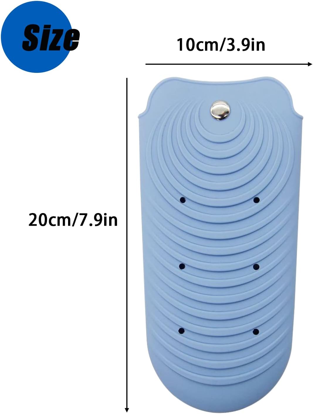 Heat Resistant Silicone Mat Pouch for Hair Styling Tools, Curling and Flat Irons Non-Slip Travel Cover, Small Portable Straightener Pad for Curler Wands Storage, Hot Waver (Blue)