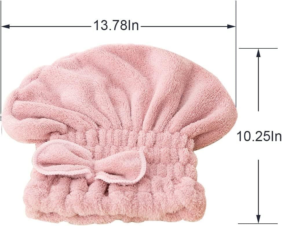 Jseng 3PC Microfiber Hair Towel Caps, Extrame Soft & Ultra Absorbent, Fast Drying Hair Drying Caps Towel Turban Wrap for Wet Hair Women