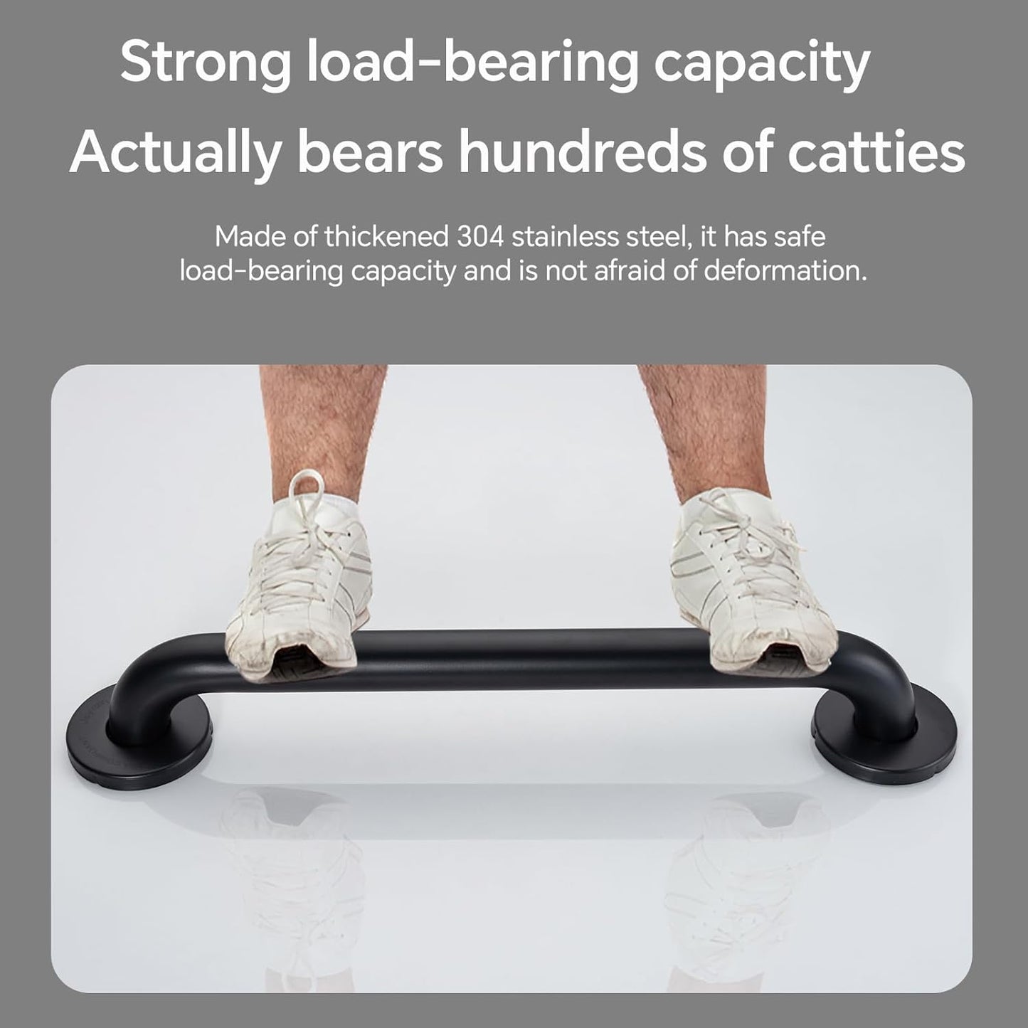 Joyrain 16-inch Bathroom Safety Grab Bar - 500lb Weight Capacity ADA Certified Anti-Slip Handle for Shower/Tub/Toilet, Elderly & Disabled Assist (Matte Black, 12 inch)