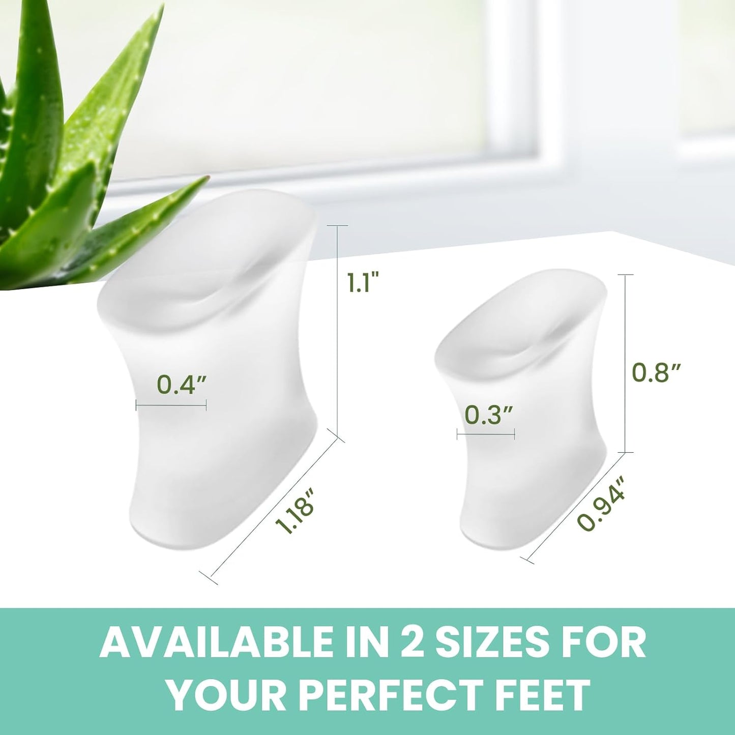 Welnove Upgraded Gel Toe Separators – 16-Pack Aloe Vera Extract Infused Silicone Toe Spacers for Straightening Overlapping Toes, Calluses – Bunion Corrector for Men and Women (Multi-Size, Clear)