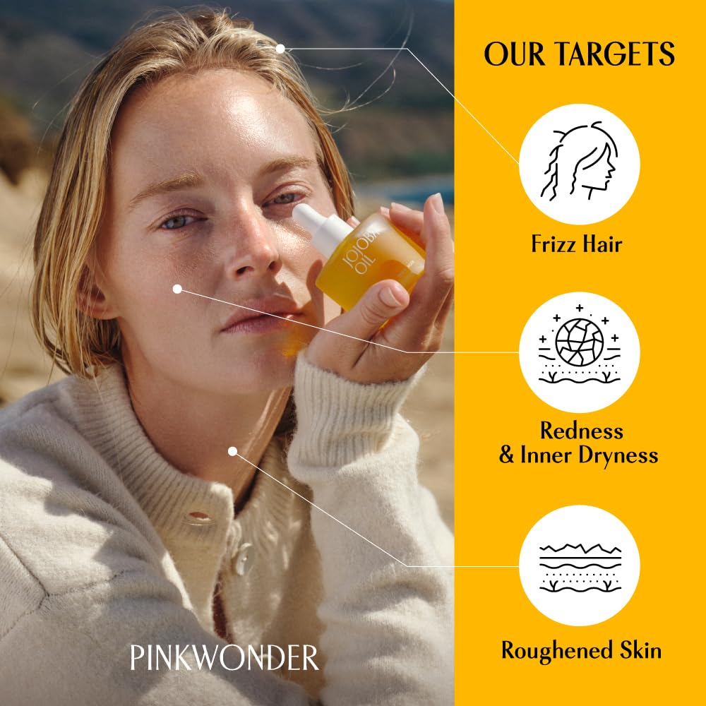 PINKWONDER USDA Organic Jojoba Oil | 100% Pure, Cold-Pressed Oil for Face & Facial Care, Gua Sha | Non-Greasy Korean Skin Care for Women 1.69oz (50ml)