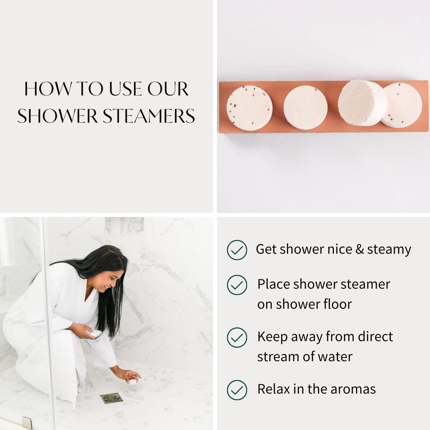 Thulisa Naturals Pink Grapefruit Shower Steamers Aromatherapy | Organic Shower Bombs with Essential Oils | Self Care Christmas Birthday & Spa Gifts for Women & Men | Stocking Stuffers | 4 Pack