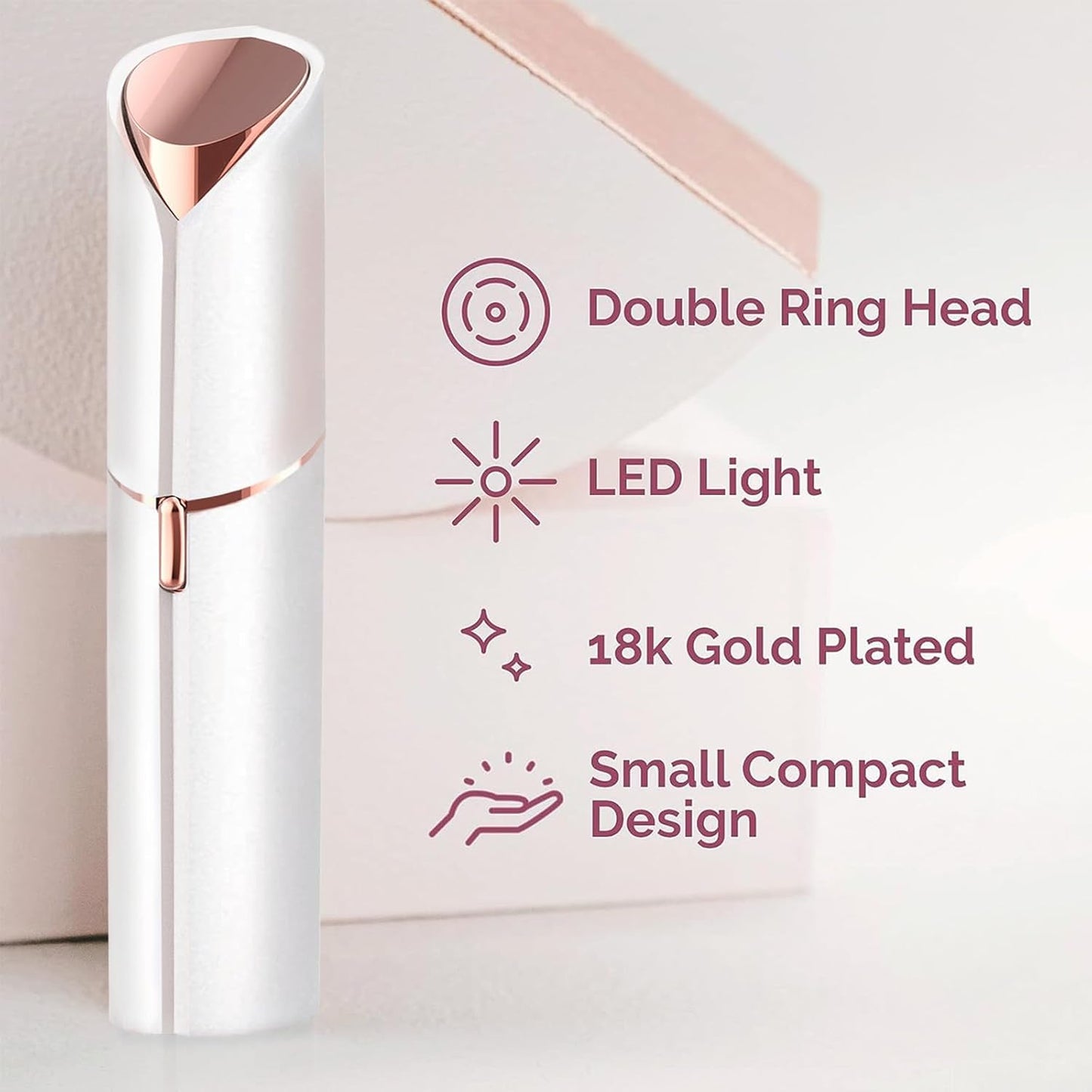 Facial Hair Removal for Women, Painless Face Shaver for Womens, Face Razors for Lip, Chin with USB Rechargeable, White