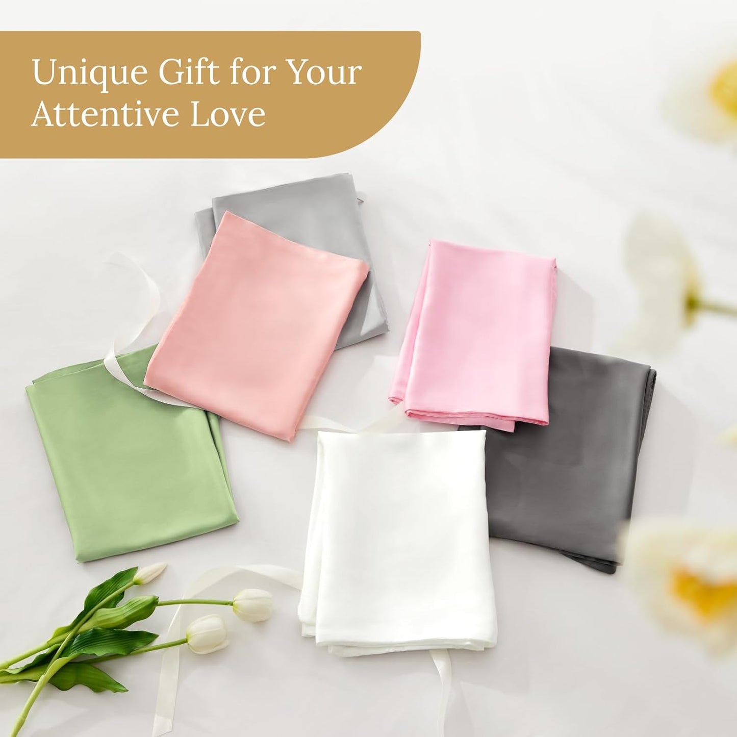 INFIIXSO Mulberry Silk Pillow Cases King Size Set of 2, Silk Pillowcase with Hidden Zipper 20"x36", Extraordinary Smooth and Soft Pillow Case for Hair and Skin(Caramel, 2 Pack)