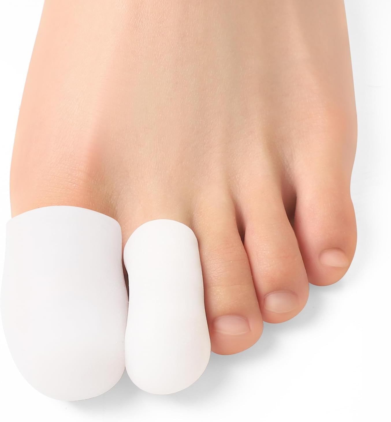 Bukihome 12 PCS Toe Protectors, Silicone Toe Caps to Cushion Toe Blister, Corn, Callus, Hammer Toes,Great for Running, Walking, Stop Toe Pain (White,Multi-Size)