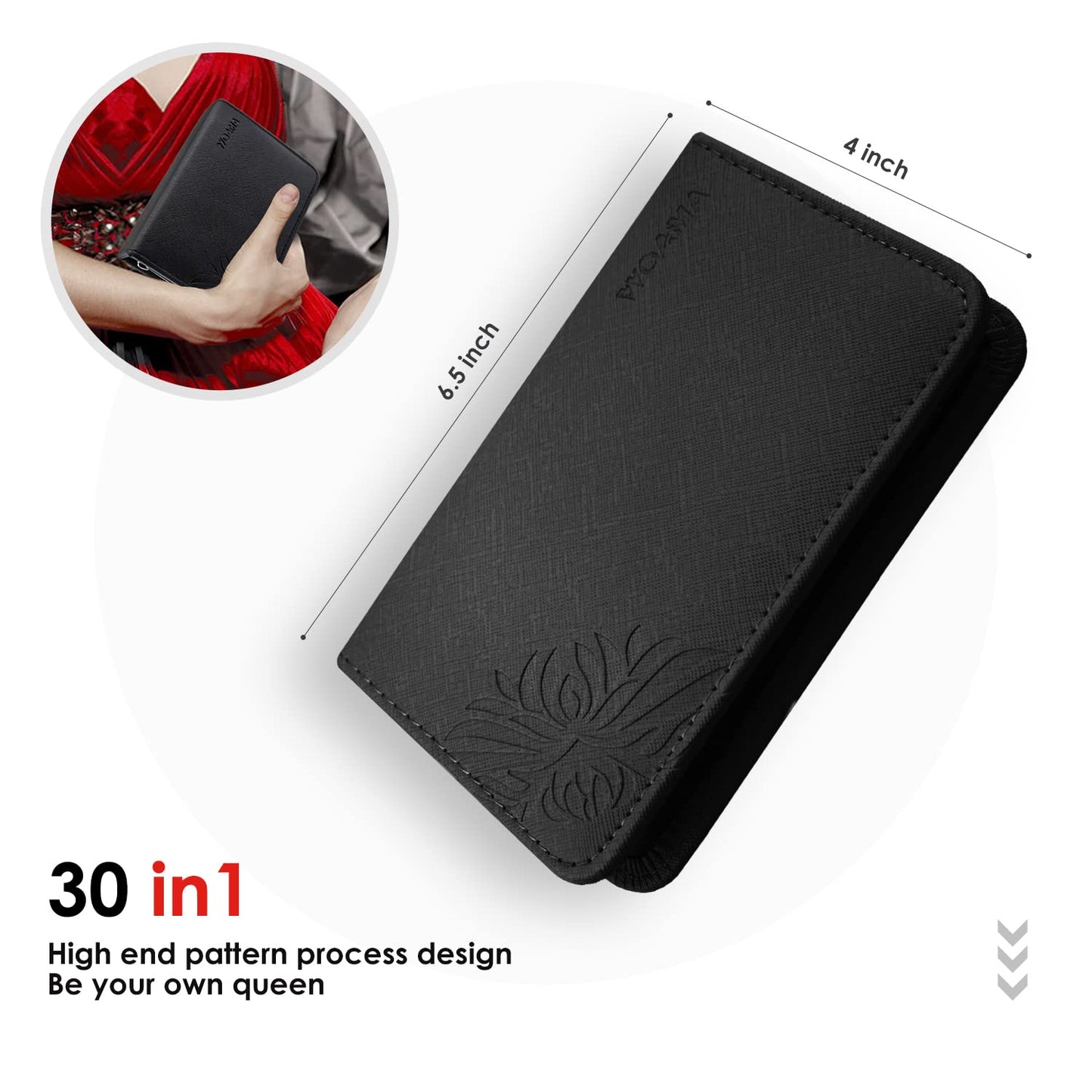 WOAMA 30-Piece Manicure Set Pedicure Kit Professional Nail Clipper Set Stainless Steel Manicure Kit Nail Kit for Women Men - Black