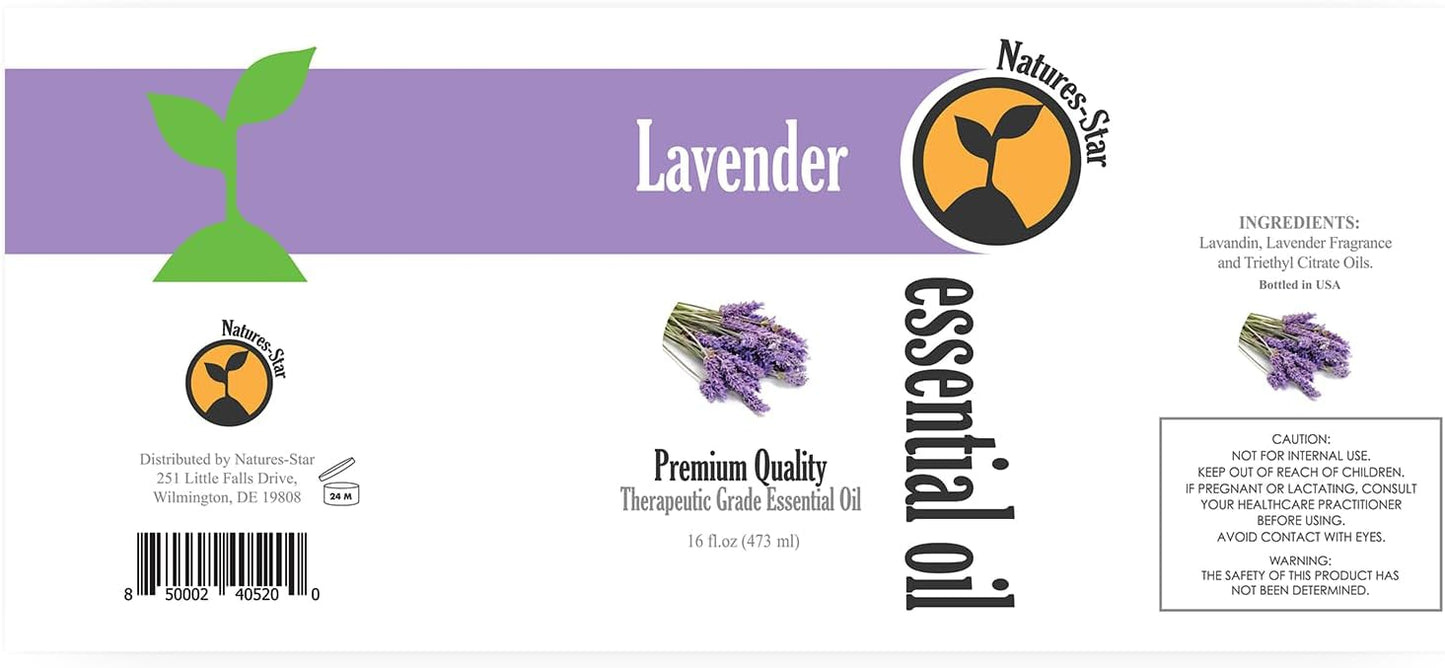 Lavender Essential Oil, 16 Ounce, Therapeutic Grade for Aromatherapy, Candle & Soap Making, Diffusers & Home, Lavender Oil