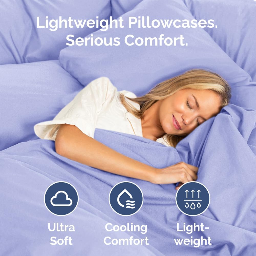 Queen Pillow Cases Set of 2 - Ultra Soft Hotel Quality Pillowcase Covers - Comfy, Cozy & Wrinkle Free - Shrinkage, Stain & Fade Resistant - Machine Washable Pillow Protectors - 2 Piece Set - Lavender