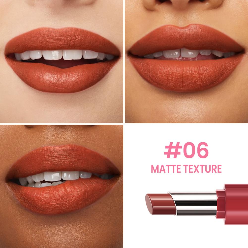 Honey Lipstick Tinted Lip Balm - Matte Tint Cream Lipsticks for All Skin Tones, Hydrating Lip Stain, Can be Buildable Blendable Nourishing Moisturizing Suitable for Women to Every Day Makeup 06