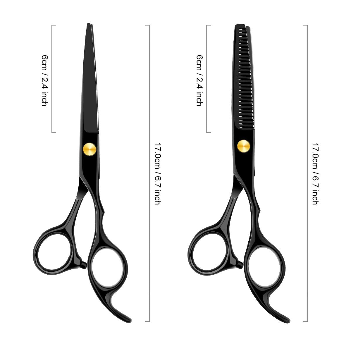 Professional Home Hair Cutting Kit Home Haircutting Scissors Barber/Salon/Home Thinning Shears Kit with Comb and Case Black Cape for Men Women