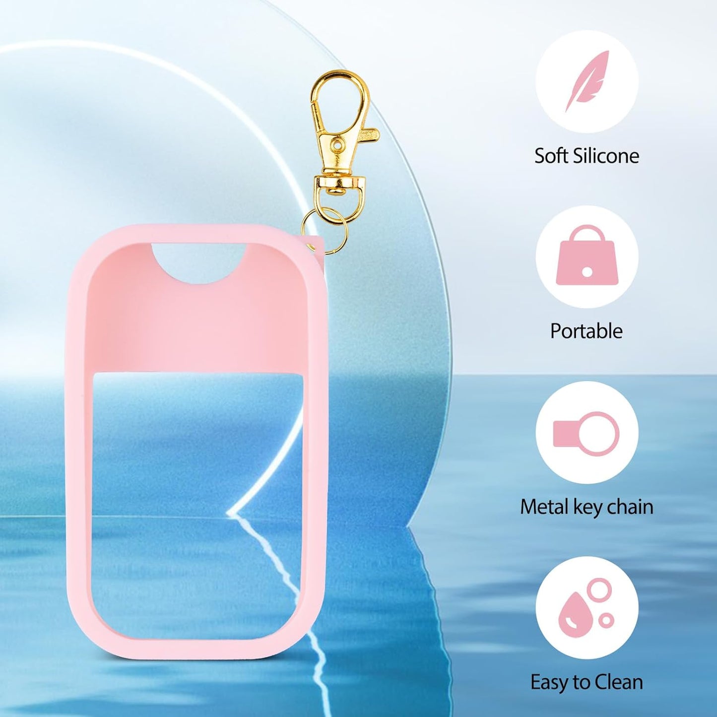 VANEST Silicone Case Compatible with Touchland Hand Sanitizer Spray, Protective Case with Keychain for Spray 1 fl oz