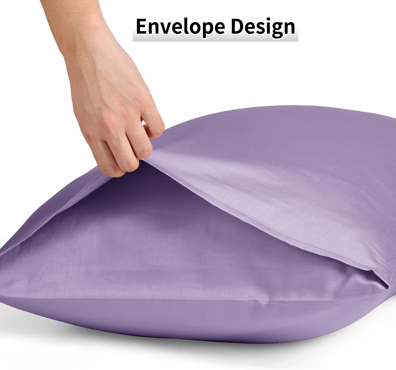 Warmstar Cotton Pillow Cases Standard Size Set of 2, 600 Thread Count Pillowcases 20x26 Inches, Soft Long Staple Cotton Pillowcases Breathable with Envelope Closure,Plum