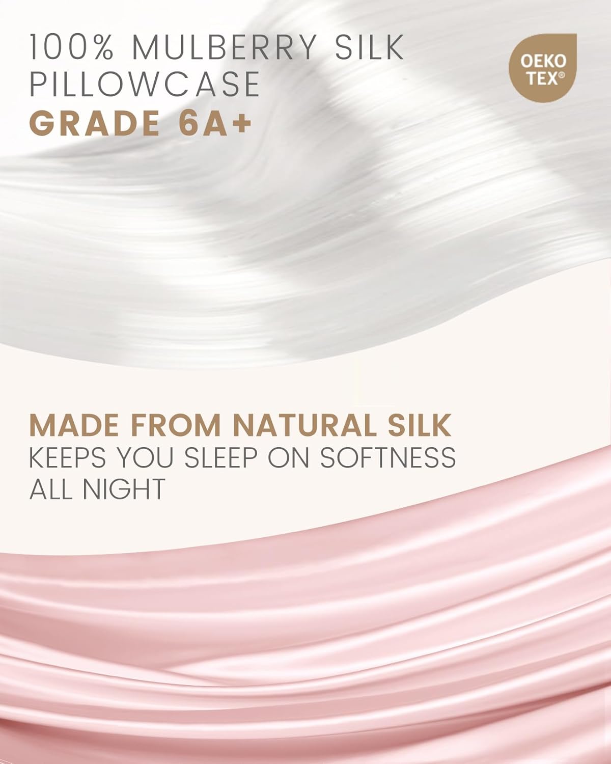 THXSILK Set of 2 Mulberry Silk Pillowcase for Hair and Skin, 100% Mulberry Silk Grade 6A+, Dual-Sided Real Silk Pillow Cases with Hidden Zipper, King Size 20"x36" Silk Pillow Cases, Light Pink