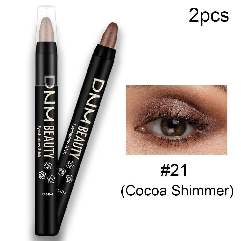 evpct 2Pcs Cream Eyeshadow Sticks Set for Eyes Waterproof, Cocoa Shimmer Matte Eye shadow Stick Pencil Pen Bulk sombras en crema para ojos 21+21