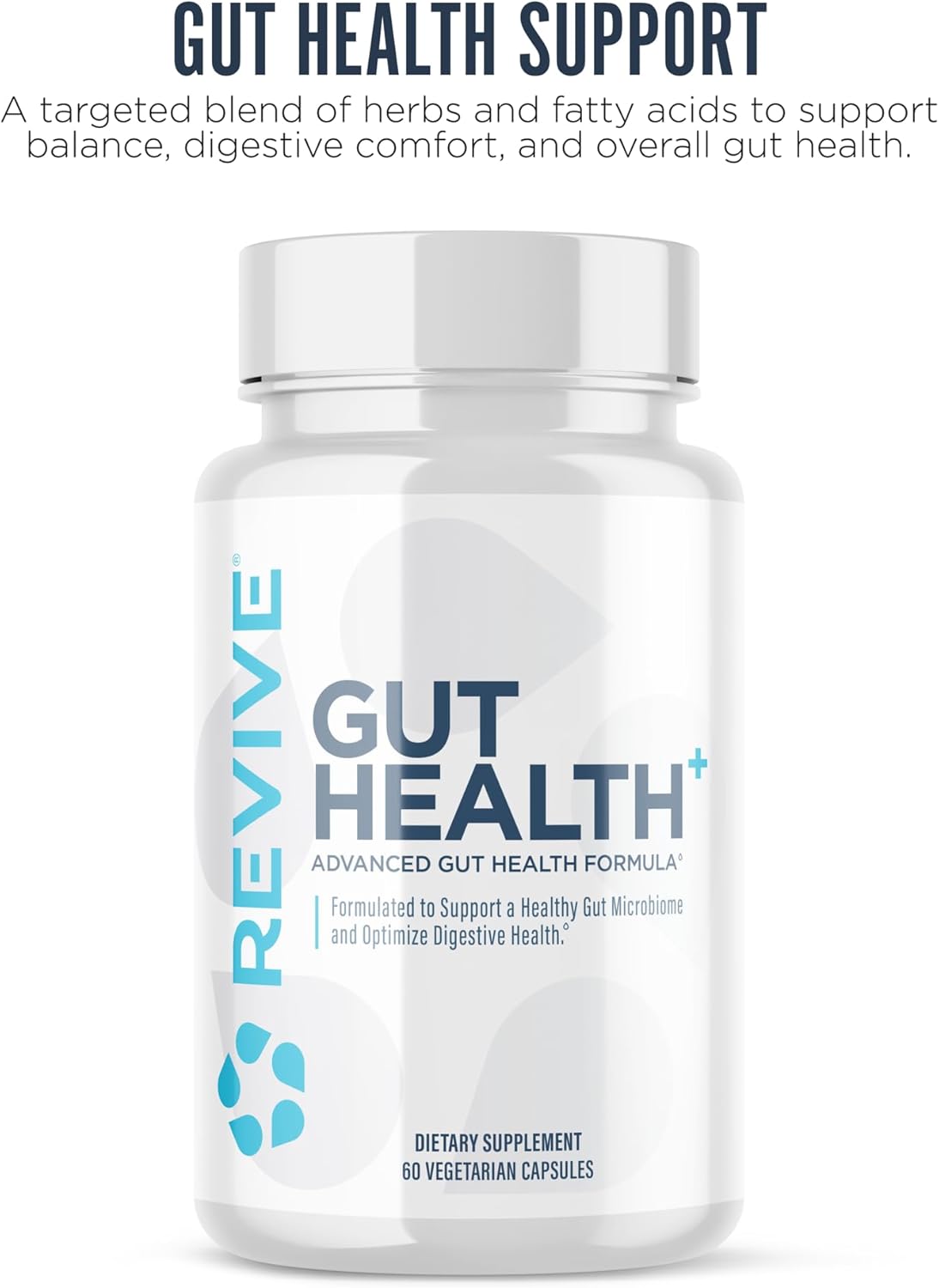 Revive MD Gut Health Supplements for Men & Women - Daily Gut Repair & Digestive Health Support Formula with Thyme, Oregano & Milk Thistle - Vegan-Friendly, Gluten-Free - 60 Vegetarian Capsules
