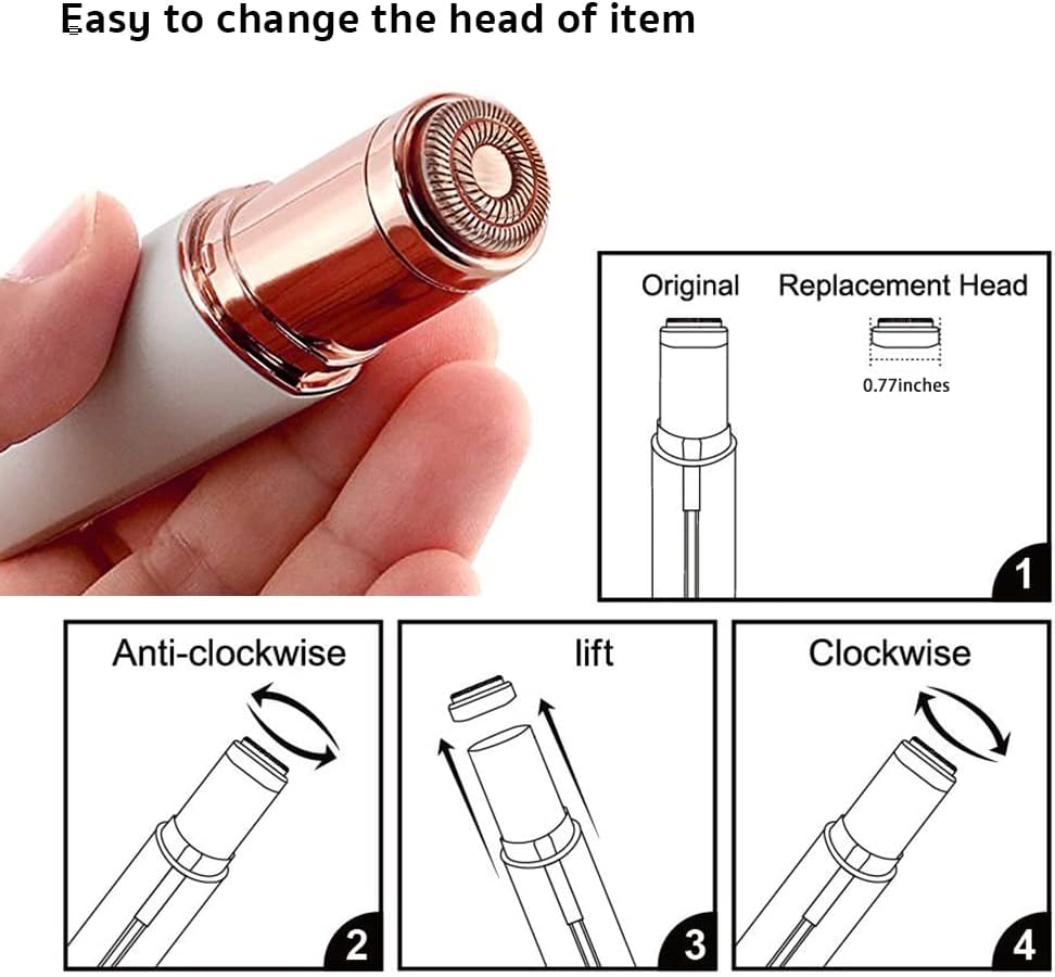 Facial Hair Removal for Women, Painless Face Trimmer for Upper Lips, Peach Fuzz and Chin with USB Rechargeable