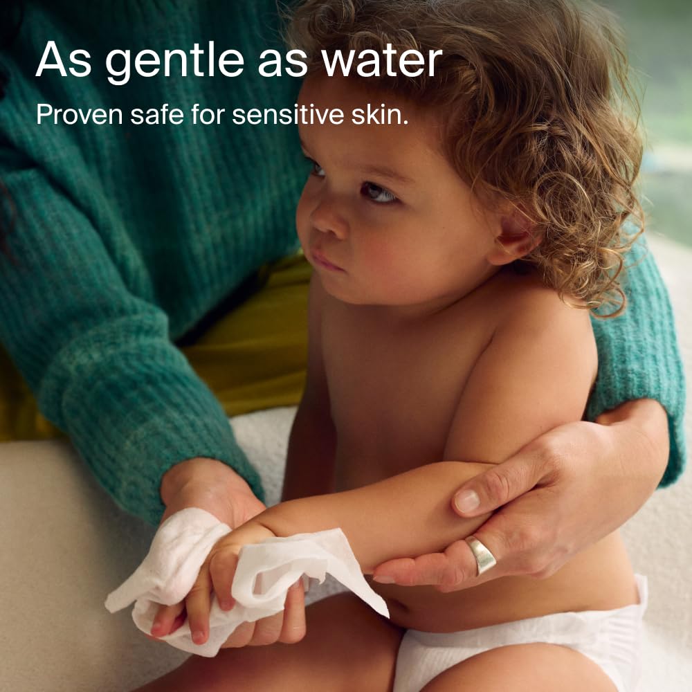 Coterie Baby Wipes for Sensitive Skin, Plant-Based & Plastic-Free Fibers, 99% Water, Hypoallergenic, pH Balanced, Unscented, Clean and Gentle Baby Essentials, 4 Standard Packs and 8 Travel Size Packs