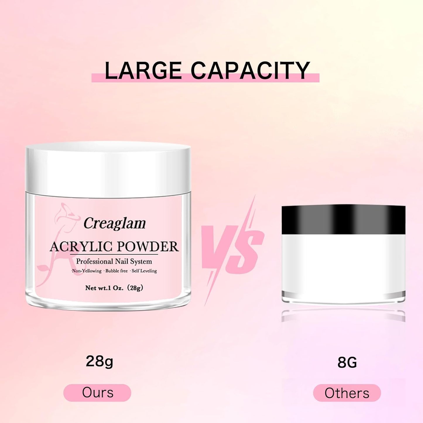 Acrylic Powder Large Capacity: 3Pcs 1 Oz. Festival Bloom Pink Marshmallow Super Nail Polymer for 3D Art Carving French Extension - 28g White Professional Acrylic Powder No Need Lamp