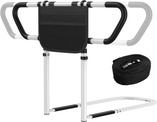 Bed Rails for Elderly Adults Safety, ASTM F3186-17 Certified 400lbs Capacity Adjustable Bed Assist Rail with Storage Bag, Non-Slip Handles - Fits Twin, Full, Queen, King Bed