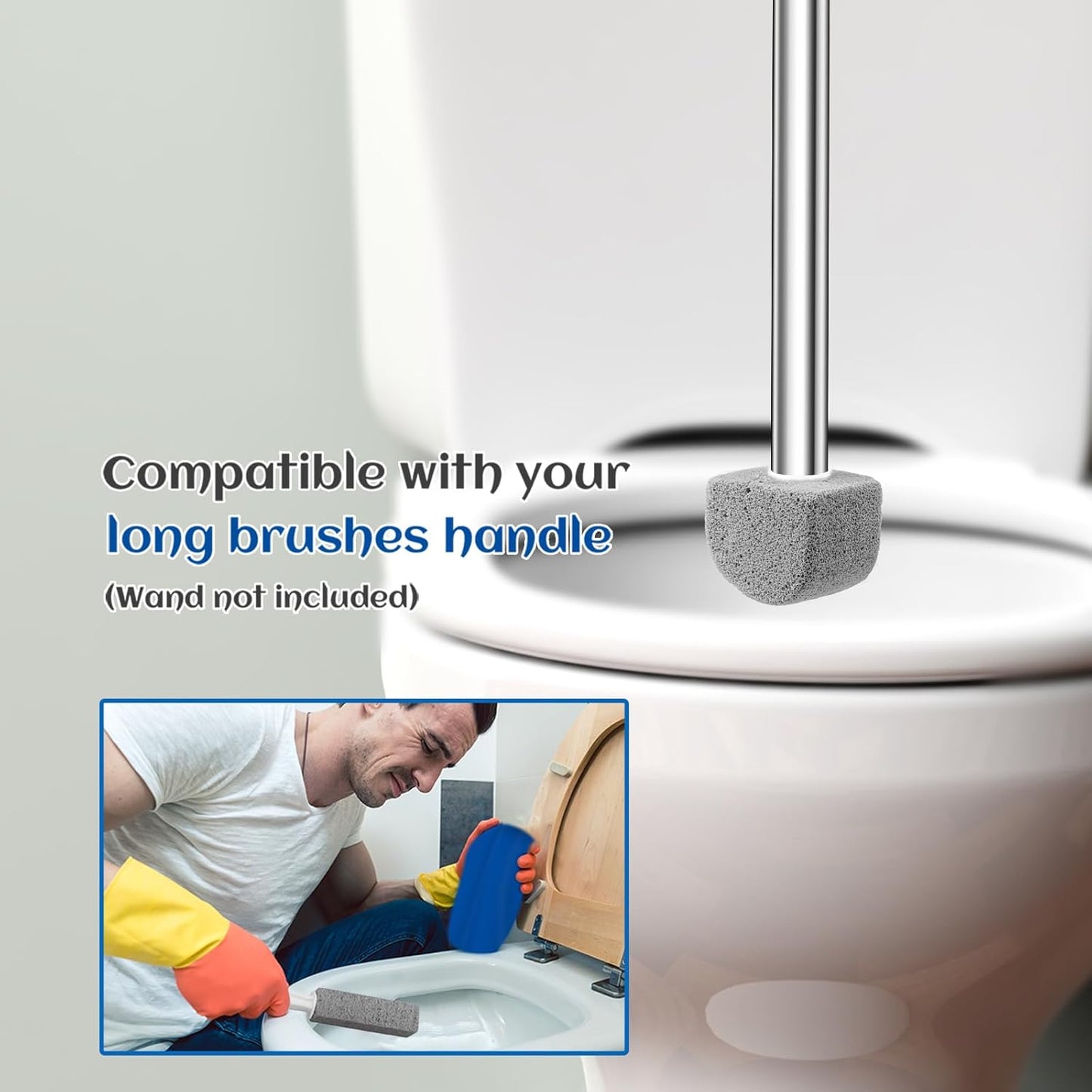 10 Packs Pumice Stone for Toilet Cleaning,Pumice Toilet Bowl Cleaning for Cleaning Toilet,Bathtubs,Kitchen Sink,Grill(Refill)