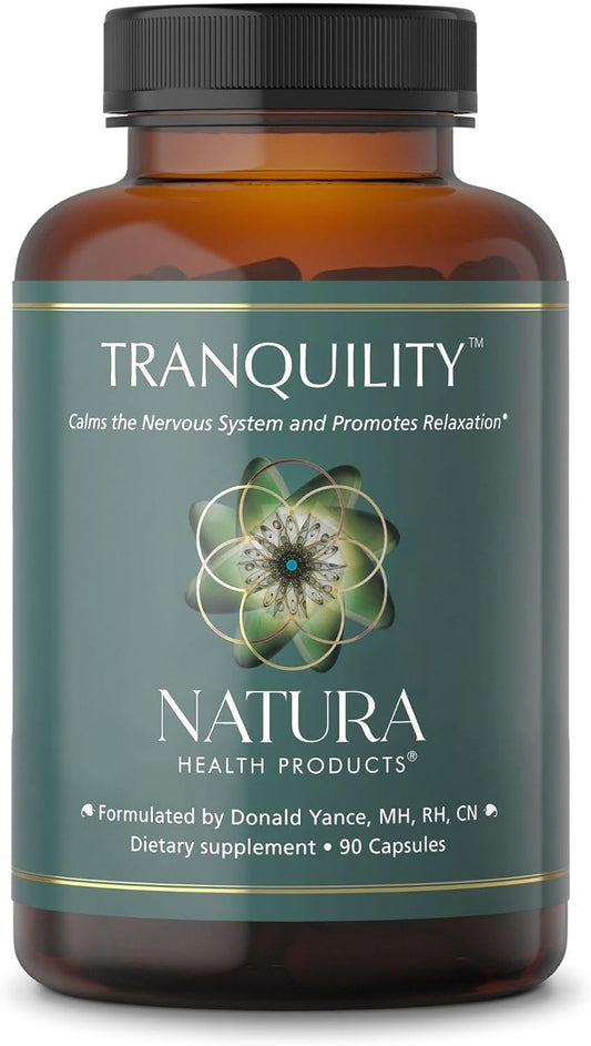 Natura Health Products Tranquility Supplement - Supports Relaxation - Featuring L-Theanine, Lemon Balm, Saffron, Kava, Skullcap, Lavender and Passion Flower (90 Capsules)