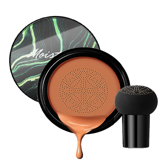 Air Cushion CC Cream Mushroom Head Foundation,BB Cream Makeup Foundation,Moisturizing Concealer,Long Lasting Full Coverage Waterproof,Even Skin Tone for All Skin Types (6# Dark Bronze, 20g)