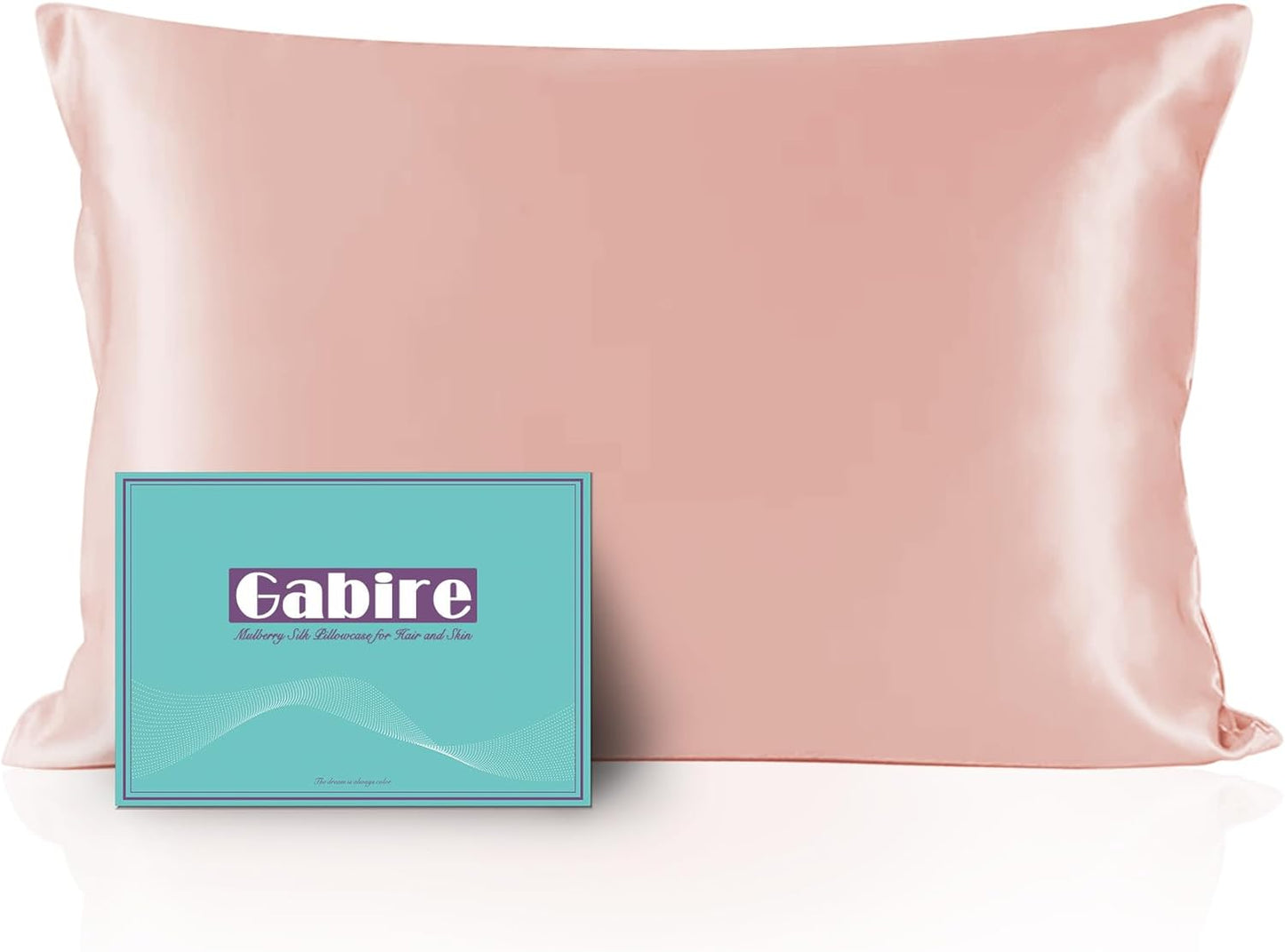 Mulberry Silk Pillowcase for Hair and Skin Prevent Acne Pillow Cases Both Sides Real Silk Pillowcases Organic Silk Pillowcase with Hidden Zipper, Coral Pink, King (20"×36")