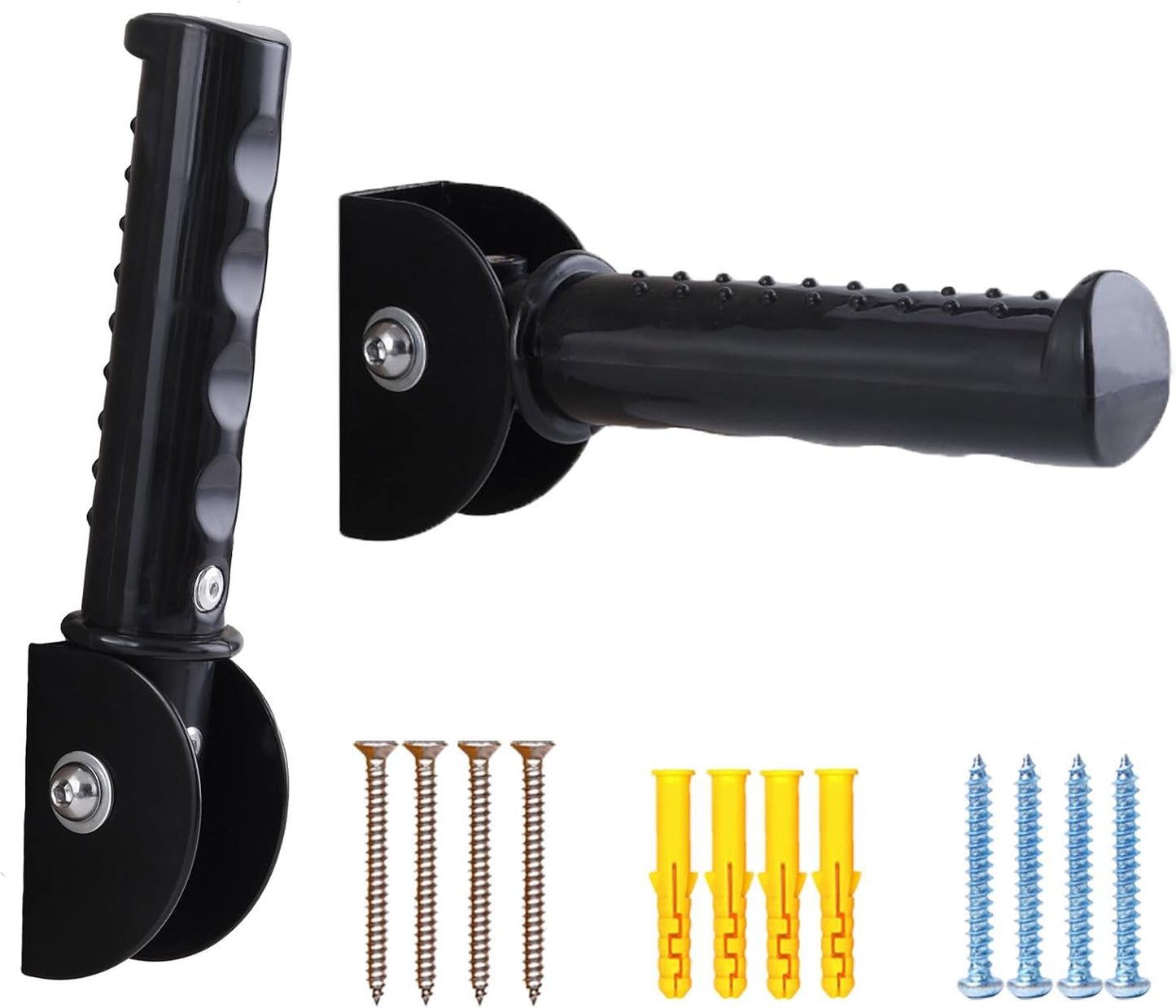 2 Pack Flip Up Grab Bars for Wall, 7.5 inch Folding Doorway Assist Handle, Mobility Aids, Non-Slip Grip Bar Great for Elderly Seniors, Handicap, Support Up to 320 Pounds (Black)