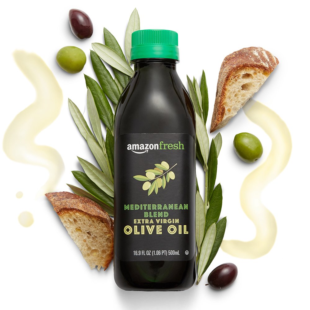 Amazon Fresh, Mediterranean Extra Virgin Olive Oil, 16.9 Fl Oz (Pack of 2)