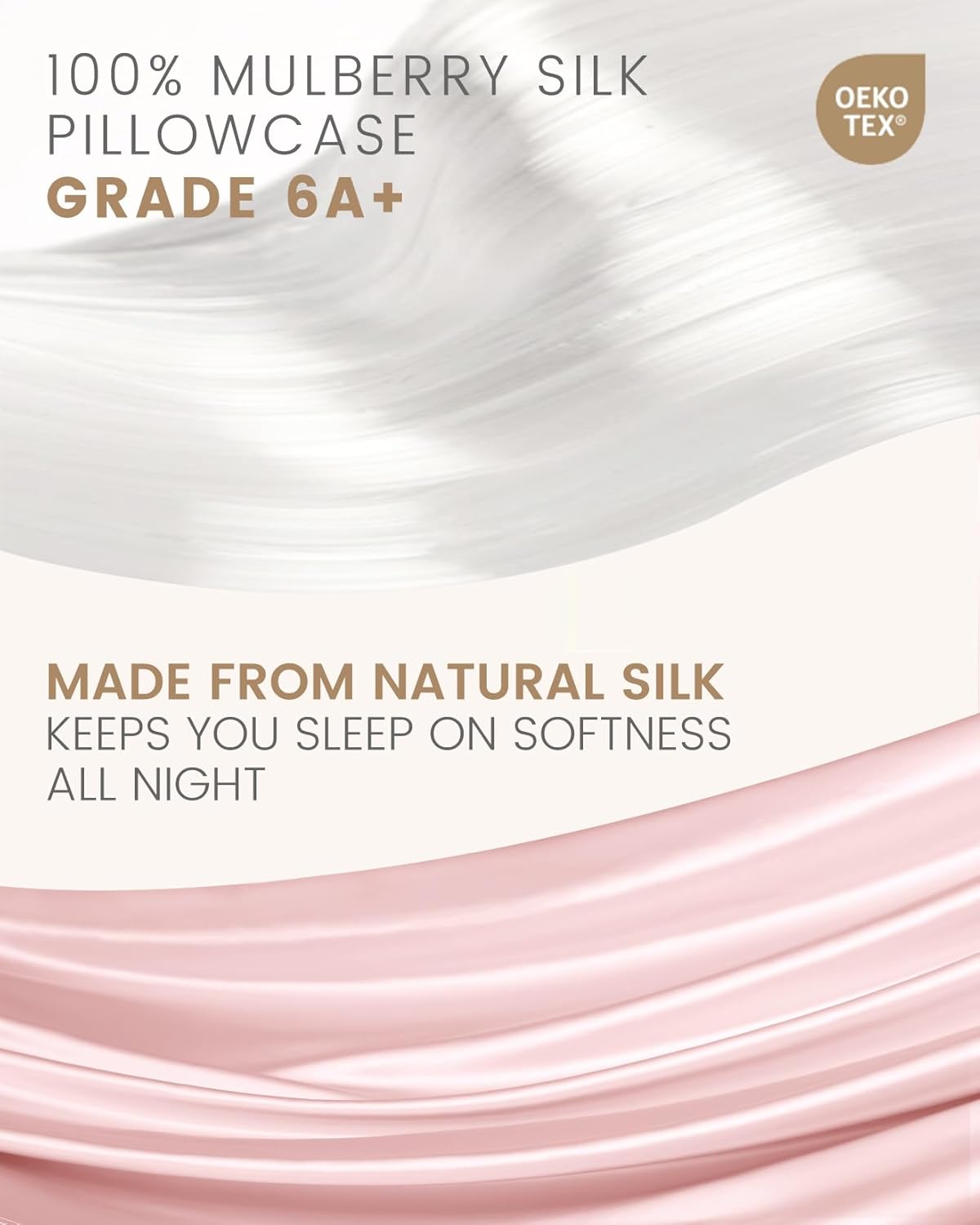 THXSILK Mulberry Silk Pillowcase Hypoallergenic Zipper Pillow Case - Highest Grade 6A+ 100% Pure Mulberry Real Silk Pillowcase, 1PC (Light Pink, Queen Size 20"x30")