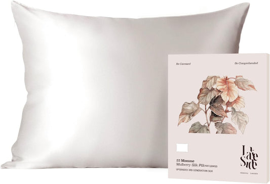 Oriental Lakeside® 100% Pure 22 Momme Mulberry Silk Pillowcase with Hidden Zipper - Nighttime Skincare & Hair Care Hydrating Pillow Cover