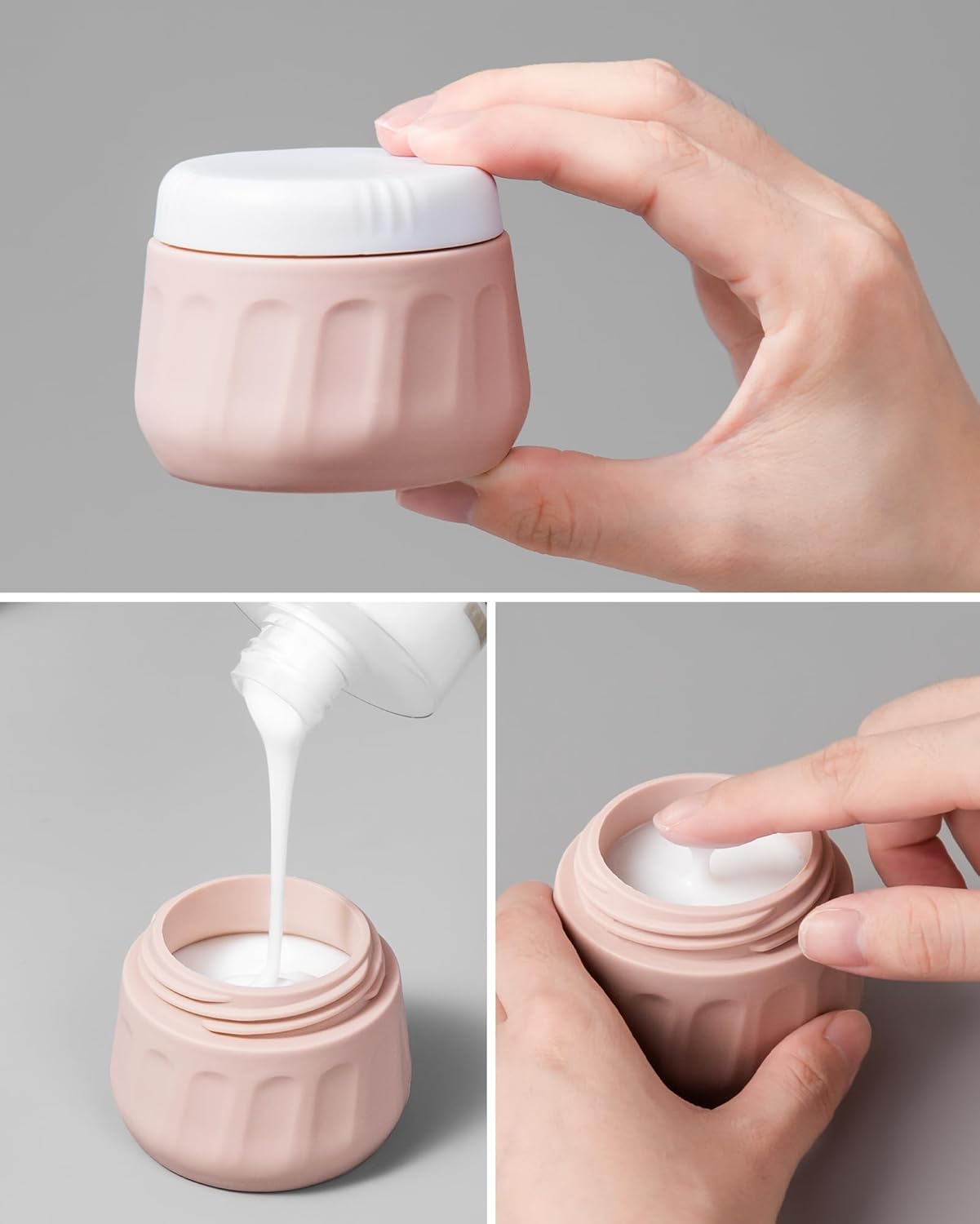 Travel Bottles for Toiletries 8 Pack, Travel Size Toiletries, Tsa Approved Travel Size Containers 3oz, with Travel Essentials Clear Bag, Leak Proof Silicone Squeezable Creams Jars