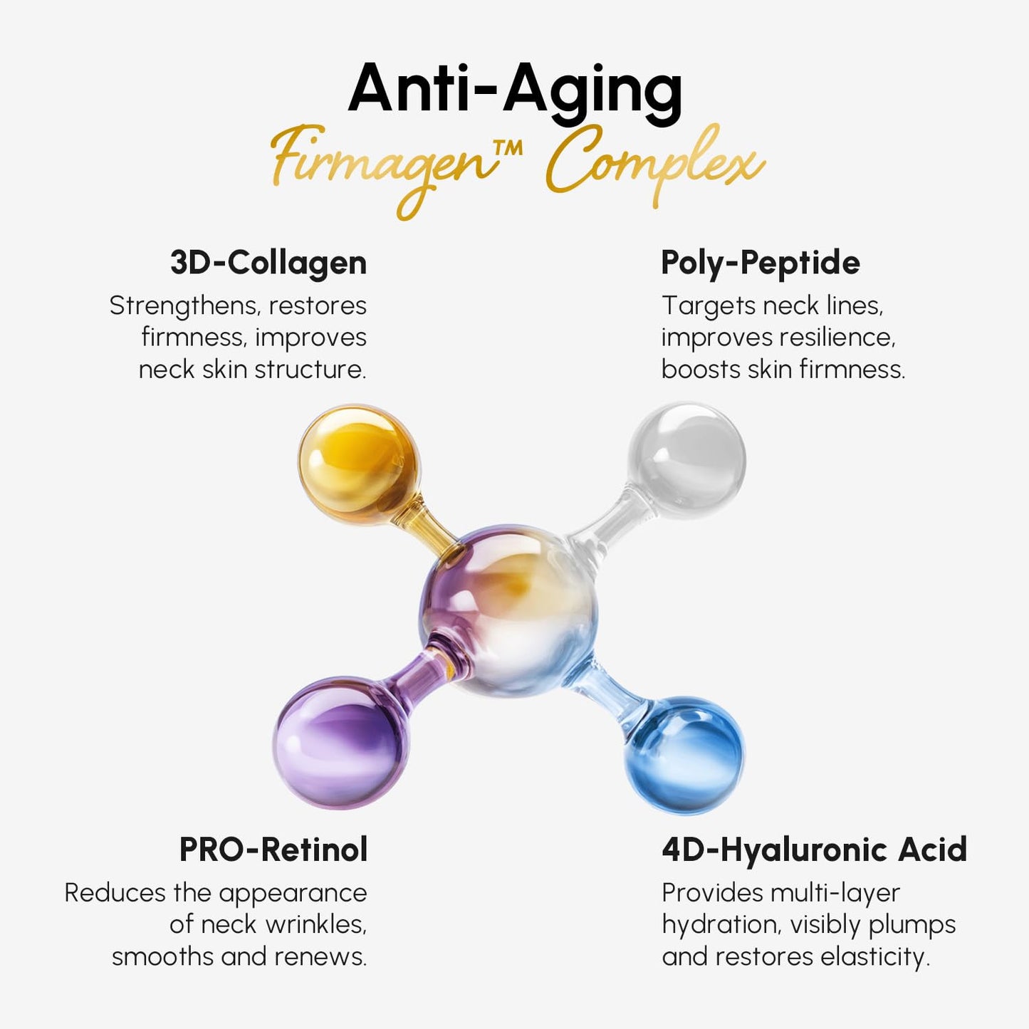 MAREE Neck Cream with Roller - Lifting Neck Creams For Tightening and Firming - 3D-Collagen & AH-8 Firming Neck Cream Roller - Face Décolleté Wrinkle Cream for Women - Crema Reafirmante Para el Cuello