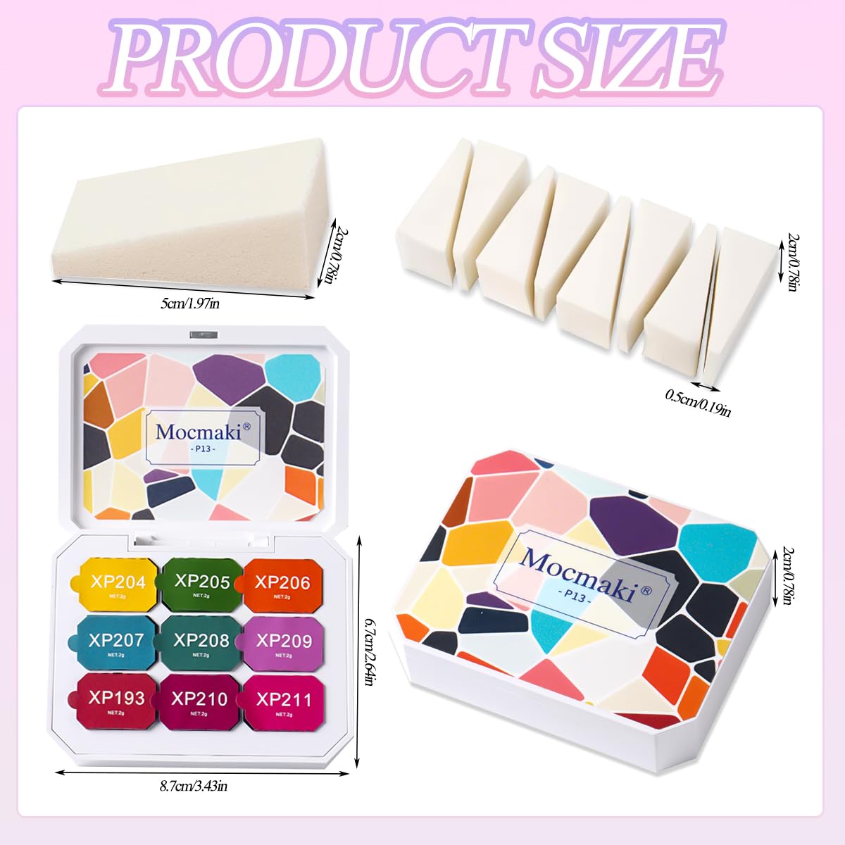 9 Colors Ombre Gel Nail Polish with 8Pcs Nail Sponges,Gradient Painting Gel for Nail Blush Blooming Aura Nails Drawing Nail Art Patting Gel Polish Soak Off UV Set Long Lasting