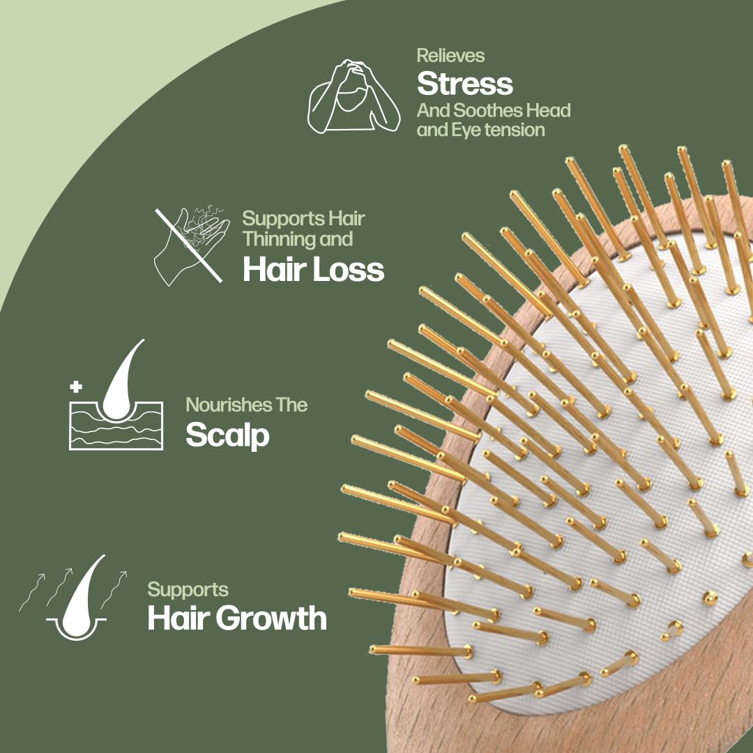 Uffy Acubrusher – Bamboo Bristle Gua Sha Hair Brush - Ergonomic Scalp Massager for Dandruff & Hair Growth, Suitable for All Hair Types - Ideal Gift Choice in Turquoise Blue