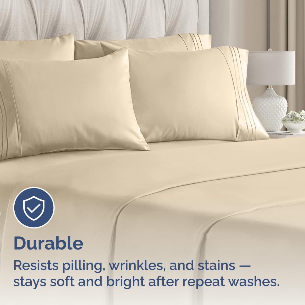 Standard Pillow Cases Set of 10 - Ultra Soft Hotel Quality Pillowcase Covers - Comfy, Cozy & Wrinkle Free - Shrink, Stain and Fade Resistant - Machine Washable Pillow Protectors - 10 Pcs Set - Cream