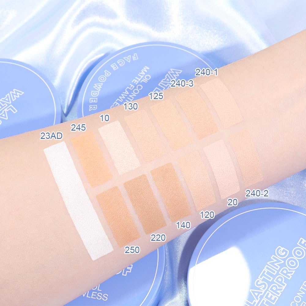 Oil Control Matte Perfection Face Powder Compact For Women, Matte Smooth Flawless Setting Powder Makeup, Polvo Compacto De Maquillaje, Waterproof Long Lasting, 0.35Oz, (250 Radiant Sand, 1)