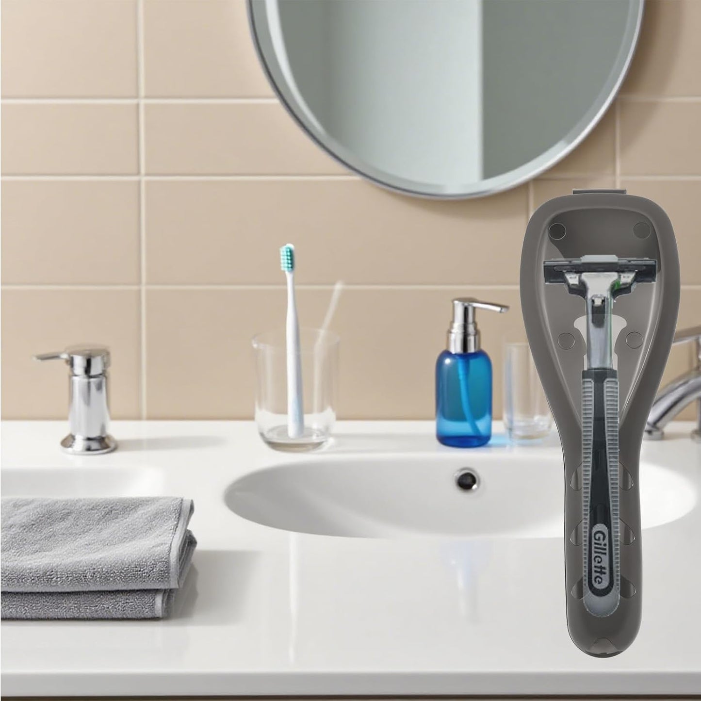 2PCS Plastic Portable Traveling Men Manual Razor Protector, Universal Portable Shaver Storage Box/Travel Razor Cover Case, Manual Razor Traveling Case Transparent