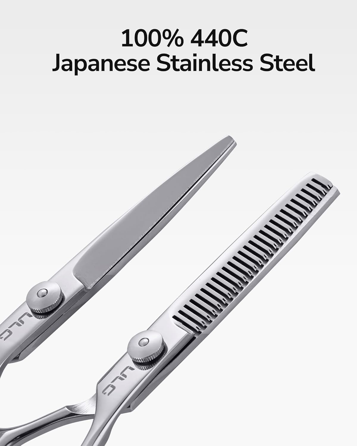 ULG Hair Thinning Scissors, Thinning Shear for Hair Cutting 6.5 inch Right-Hand Barber Scissors Salon Texturizing Shears Made of Japanese Stainless Steel, Silver