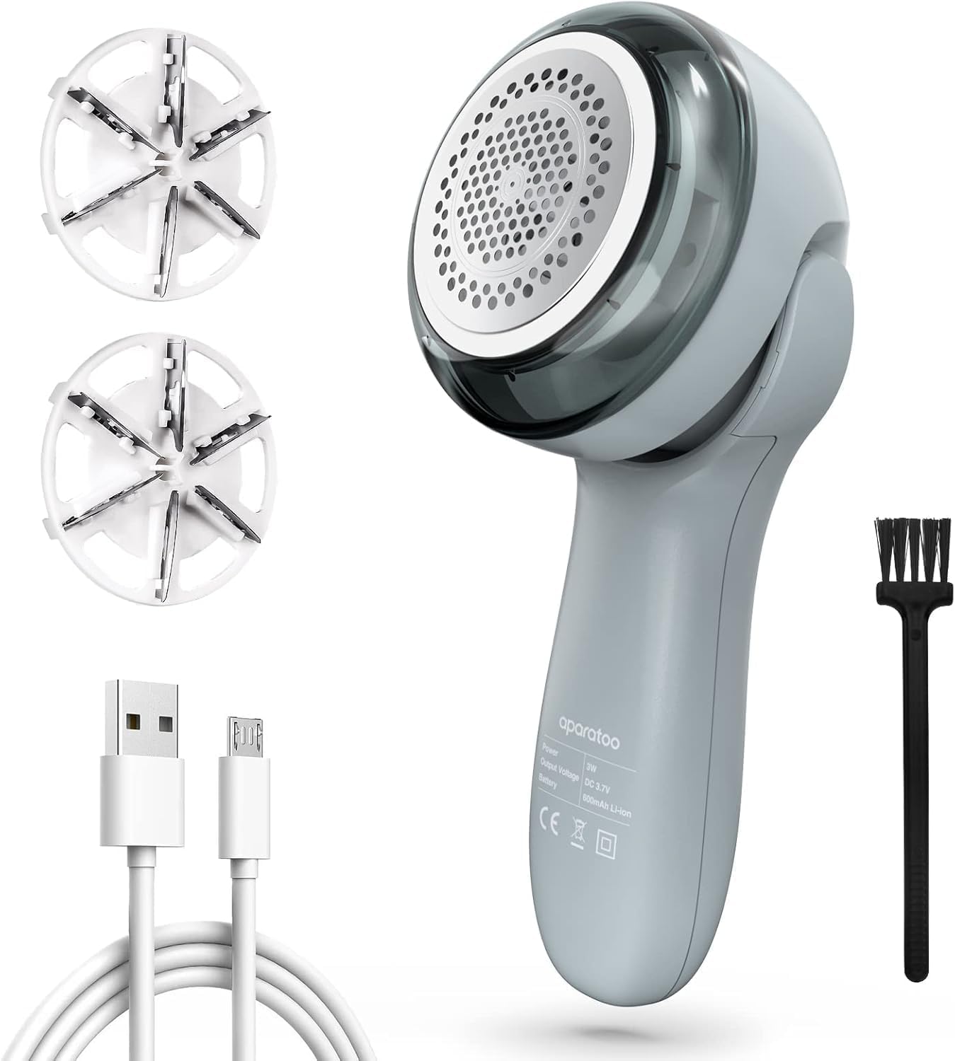 Fabric Shaver, Electric Lint Remover Shaver with 6-Leaf Blades, 2 Speeds Sweater Shavers to Remove Pilling with 3 Blades, Rechargeable Fabric Pill Shaver Fuzz Remover for Clothes Furniture Couch