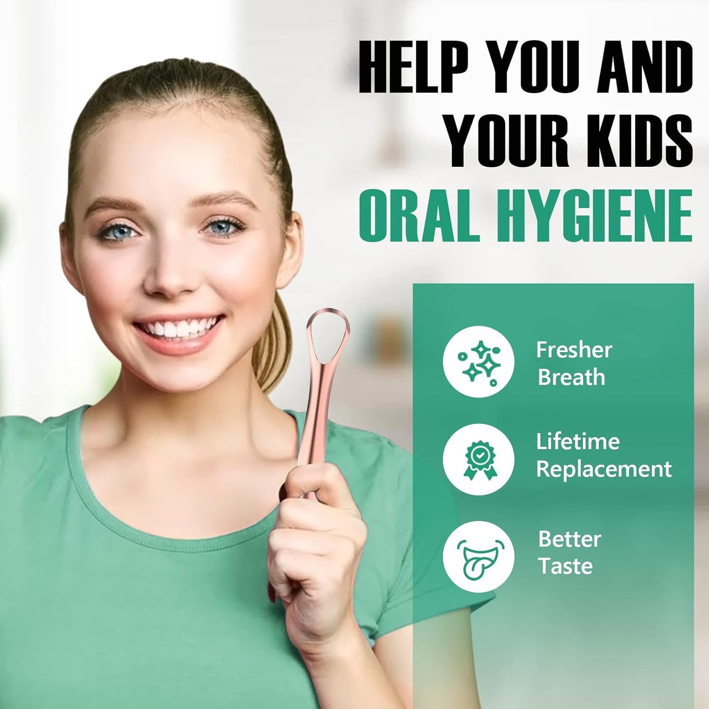 RONAVO Tongue Scraper for Kids & Adults, Right Size for Tiny Mouth,Freshen Bad Breath (Travel Cases Included), Healthy Oral Care, Stainless Steel Tongue Cleaners, 2 Pack