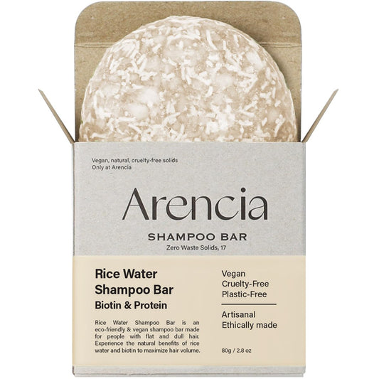 ARENCIA Rice Water Shampoo Bar for Hair Growth & Strengthening, All Natural Formula with Biotin & Protein