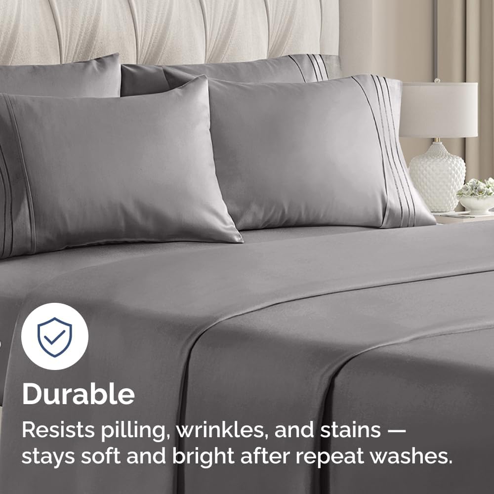 Standard Pillow Cases Set of 8 - Ultra Soft Hotel Quality Pillowcase Covers - Comfy, Cozy & Wrinkle Free - Shrink, Stain & Fade Resistant - Machine Washable Pillow Protectors - 8 Piece Set - Dark Grey