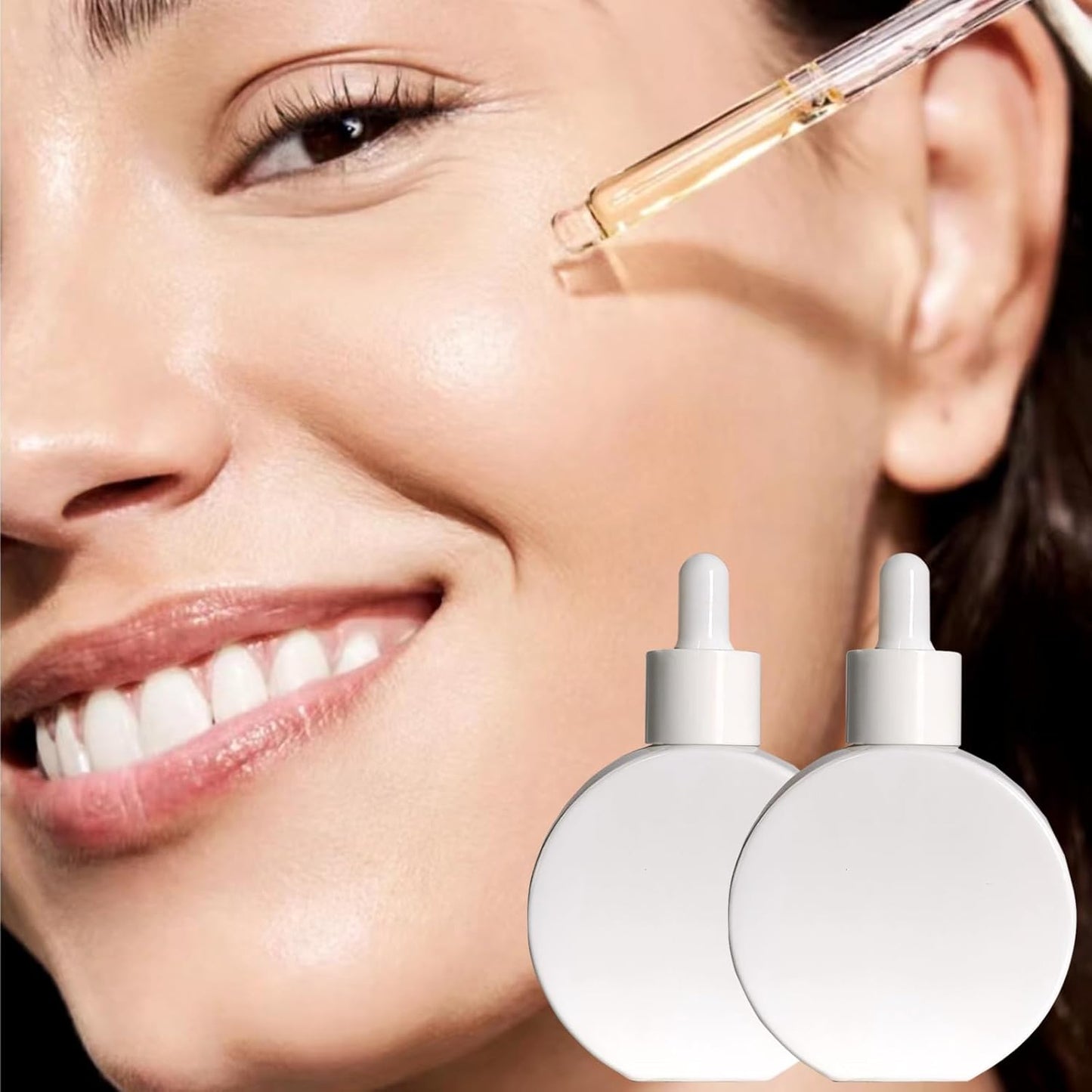 6Pcs 2 oz White Glass Dropper Bottles for Essential Oils,60ml flat round perfume bottle with Eye Droppers,for Essential Oils,Perfumes, Serums - Leakproof for Travel (White)