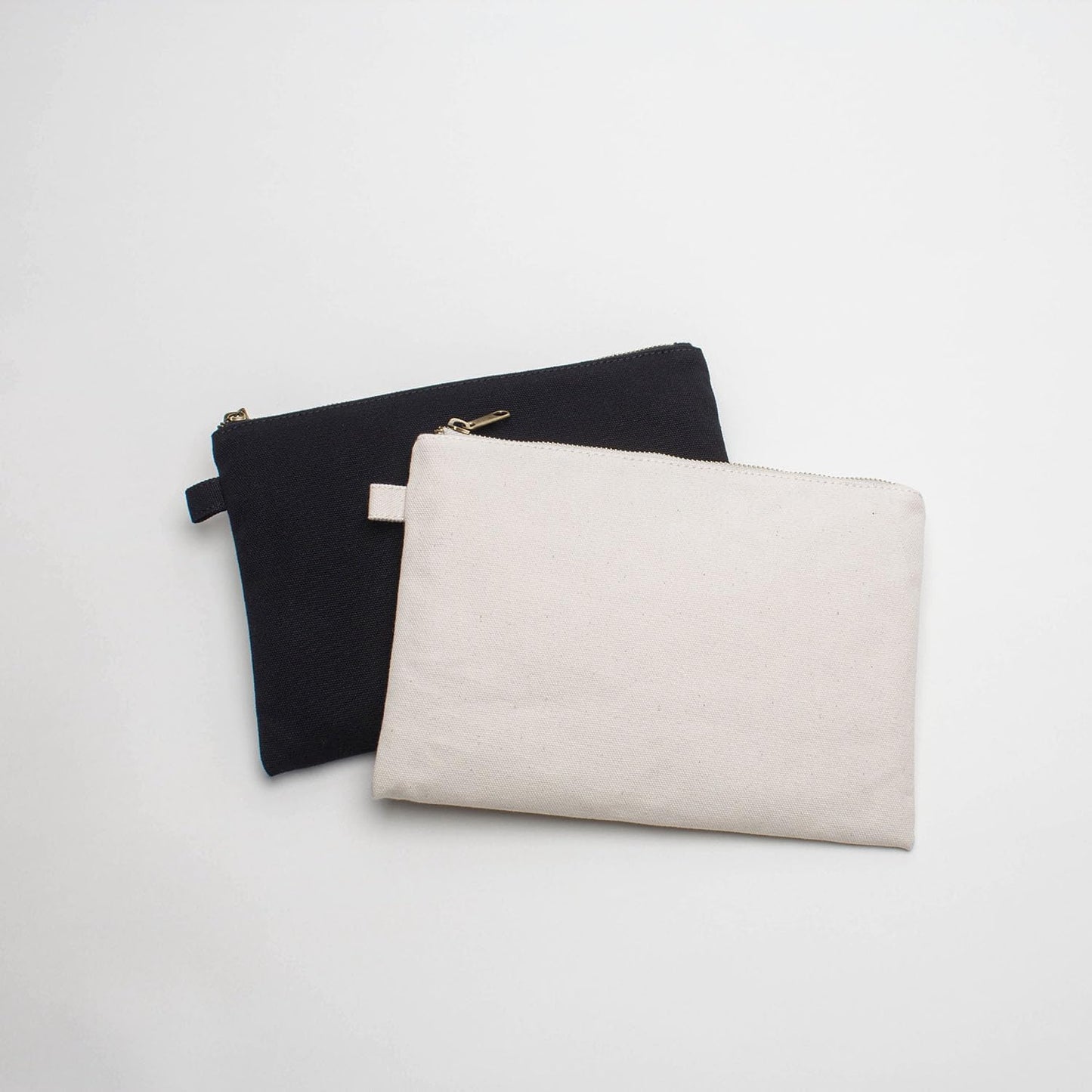 Zipper Pouch Storage Bag - Simple and Stylish Women's Cosmetic and Travel Bag - Cotton Canvas - Ideal for Stationery