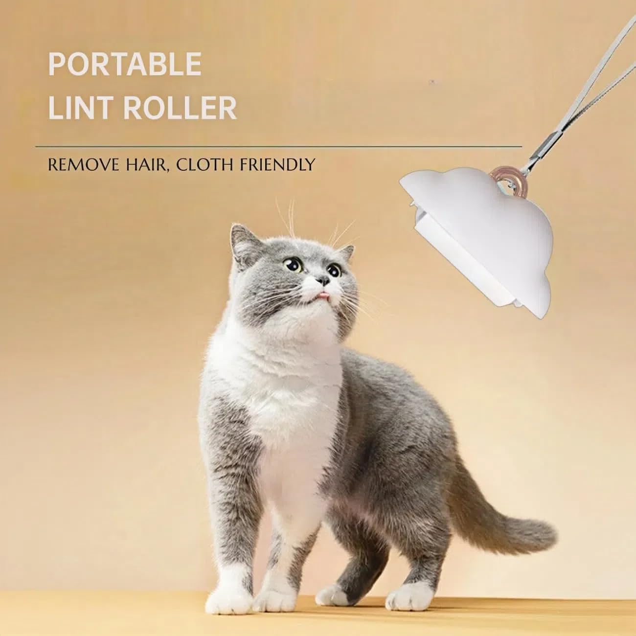 Portable Lint Roller 150 Sheets Travel Size, Mini Lint Roller for Clothes and Reusable Pet Hair Remover, Cute Small Sticky Dust Remover Refillable