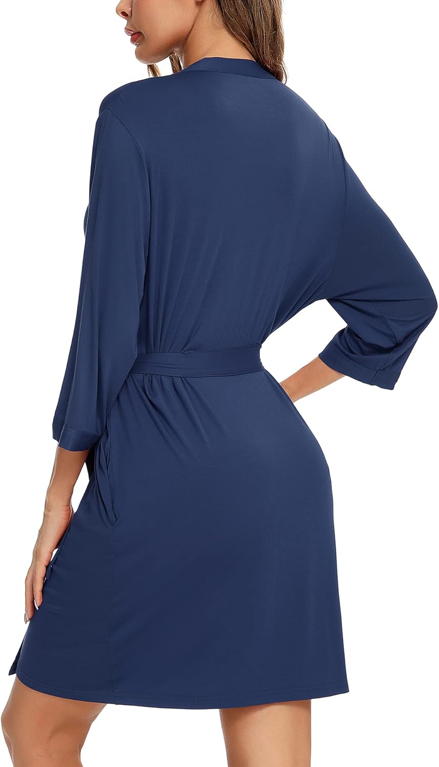 Samring Women's Lightweight Robe Soft Kimono Robes Short Bathrobe for Women Sleepwear