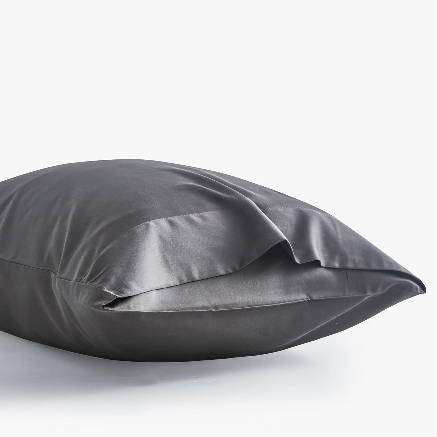 DOZ by SIJO Pillowcase Set, 100% Viscose derived from Organically Grown Bamboo, Buttery Soft, Silky, Breathable, Cooling, Oeko-TEX, High GSM, 2-Pack, Envelope Closure (King, Storm)